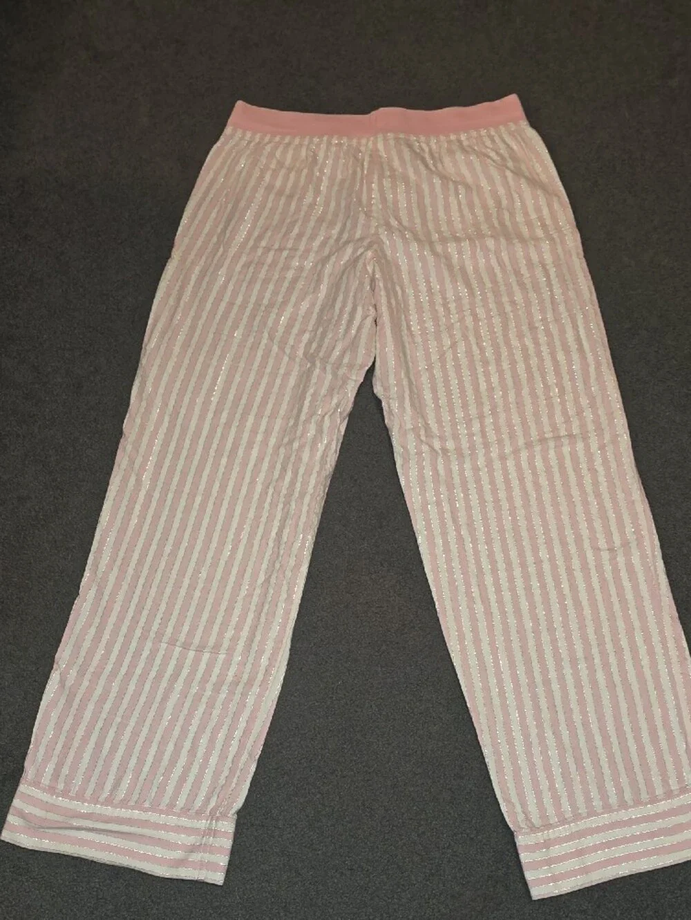 Victoria's Secret Pink and White Striped Cotton Pajama Pants